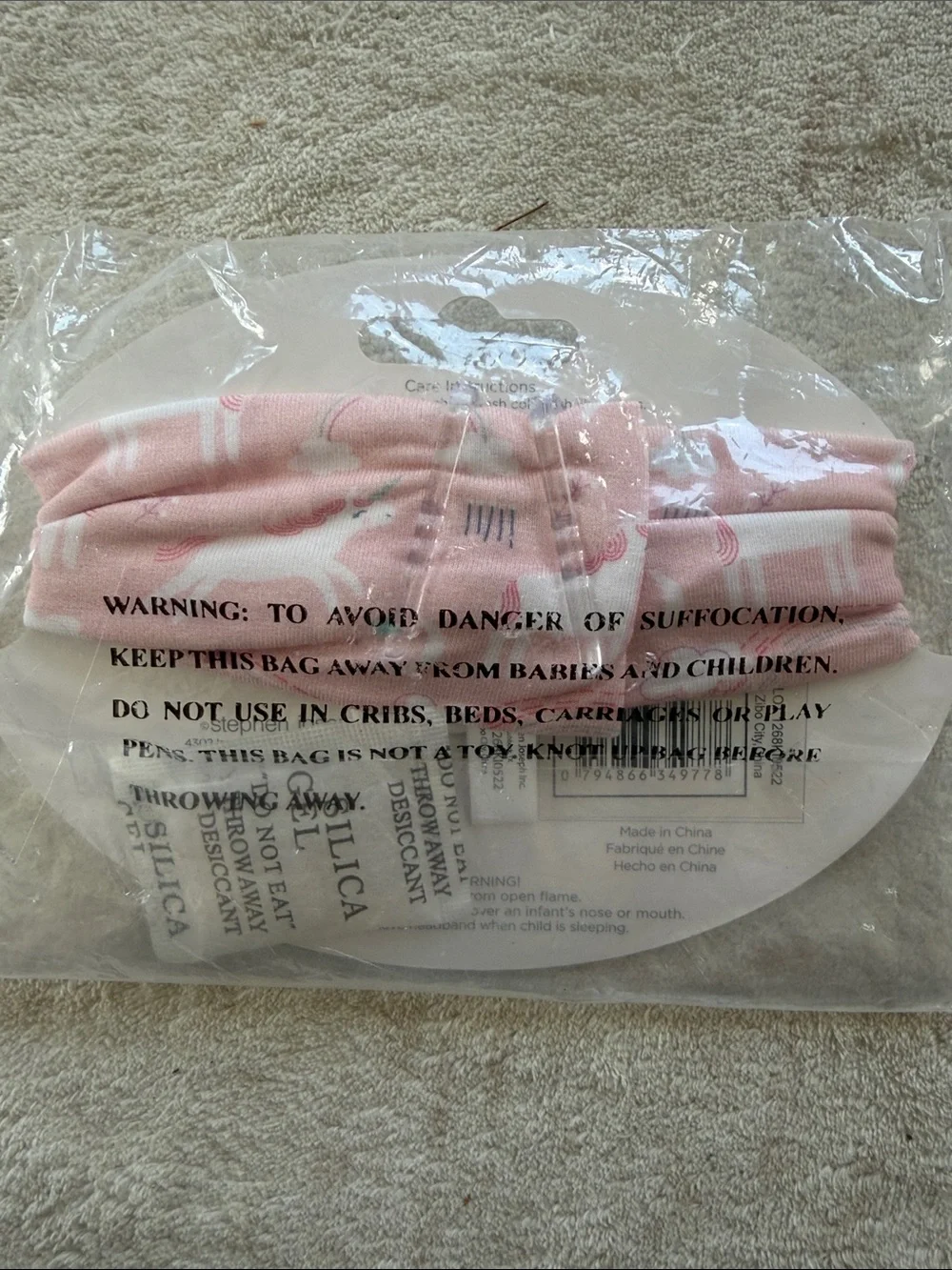 Pink Bamboo Bow Headband with Unicorn Print - Stephen Joseph
